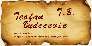 Teofan Budečević vizit kartica